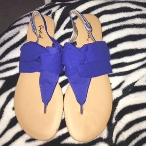 Blue chiffon sandals