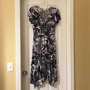 Body Conscious Faux-Wrap Dress w/ Scarf Hem. Sz 10