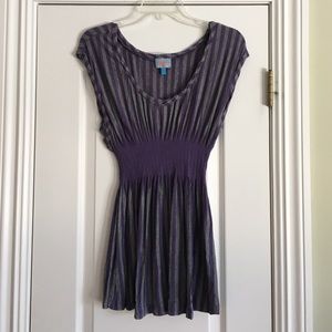 Plenty by Tracey Reese purple/grey stripe t-shirt