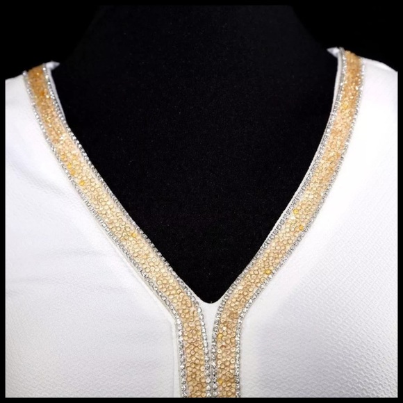 ‼️LAST CALL PRICE FIRM Textured Peplum Bead Top - Picture 3 of 4