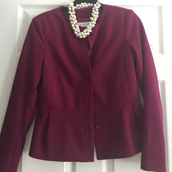 Classy Liz Claiborne maroon blazer - Picture 4 of 4