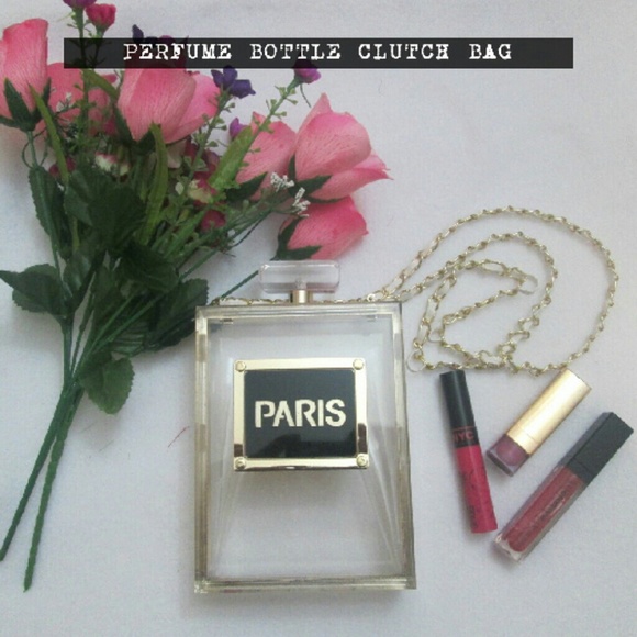 Clear Perfume Bottle Clutch Bag