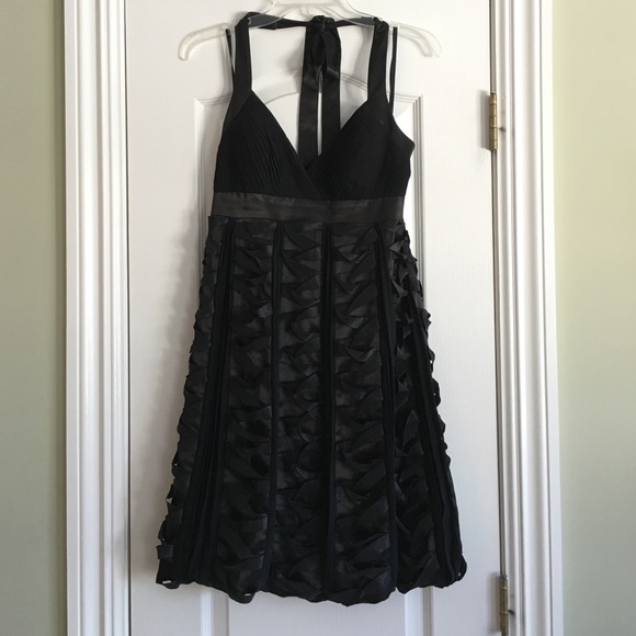 Sue Wong black evening halter cocktail dress