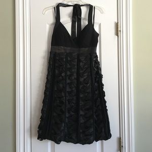 Sue Wong black evening halter cocktail dress