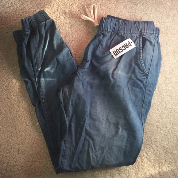 PacSun soft blue denim joggers