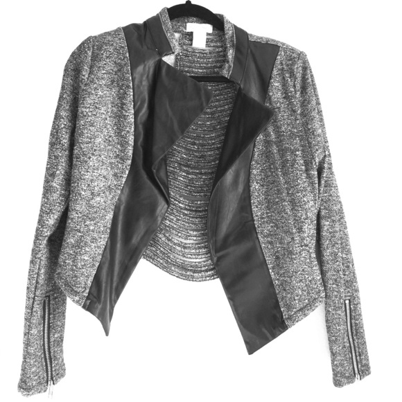 Miley and Molly faux Leather/Jersey Blazer w. slit