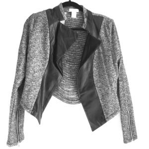 Miley and Molly faux Leather/Jersey Blazer w. slit
