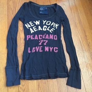 American eagle waffle knit shirt