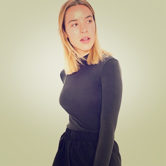 American Apparel copycat Mock Neck L/S tee