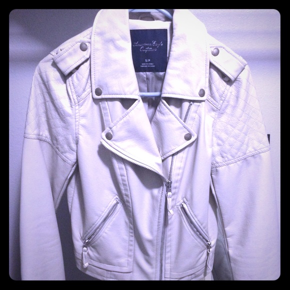 Gray American Eagle Faux Leather Jacket