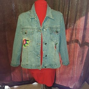 Vintage light wash demin jacket with patchwork 2x