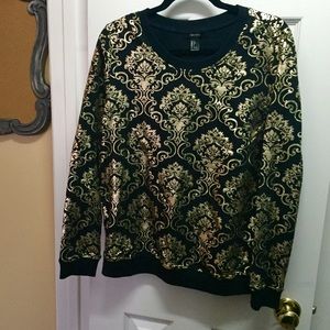 Forever 21 black and gold sweater