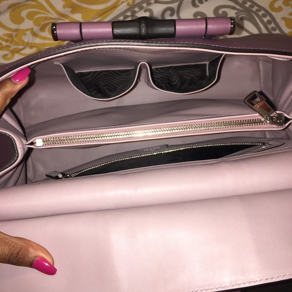 Gucci Lady Bamboo Leather and Python Top Handbag - Picture 3 of 4