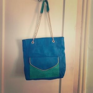 Blue and teal purse