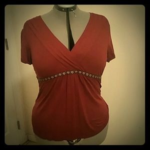 Dark red blouse