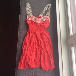 Pink Embroidered Dress