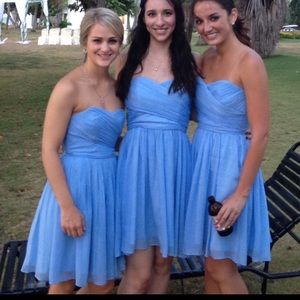 Beautiful blue strapless dress