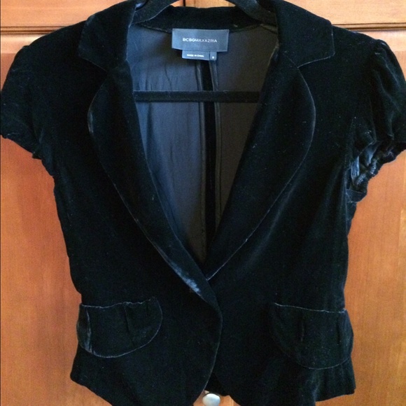 Black Velour Cropped Blazer