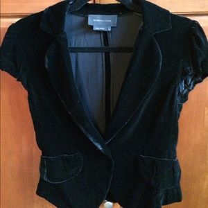 Black Velour Cropped Blazer