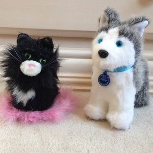 Cat and dog with cat bed for American Girl