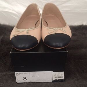 Jcrew Kiki cap toe ballet flat nude 8
