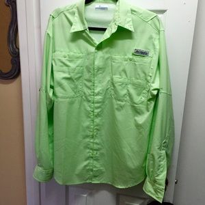 Columbia PFG lime green long sleeve