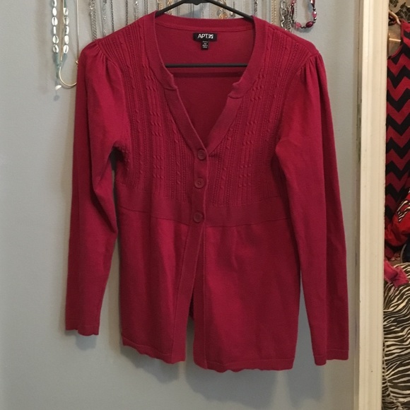 red cardigan