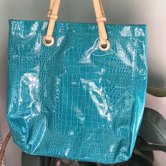 Turquoise Croft & Barrow Tote