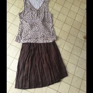 Brown Flowing Skirt
