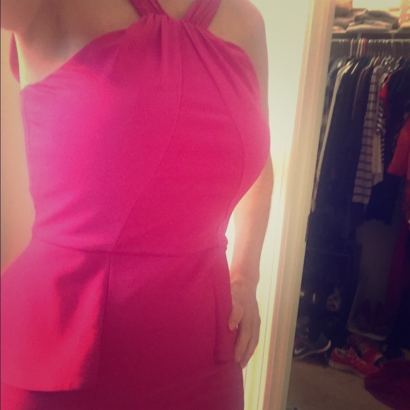 BeBe Hot Pink Halter Dress