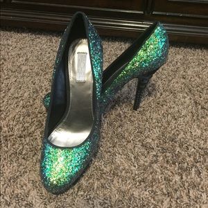 Green Glitter Heels