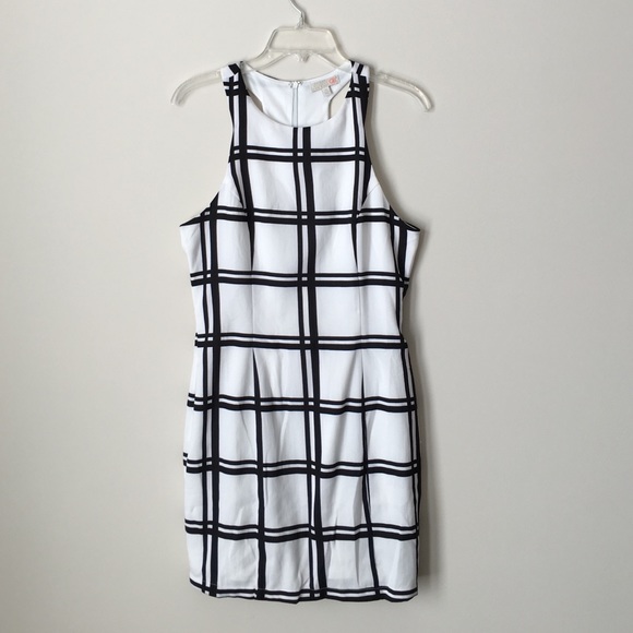 GB Dresses & Skirts - BLACK WHITE plaid racer back dress MED