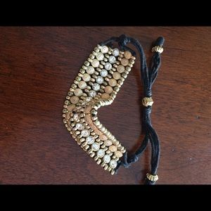 Leather beaded bohemian bracelet