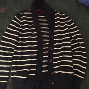 Navy blue and white stripped sweater
