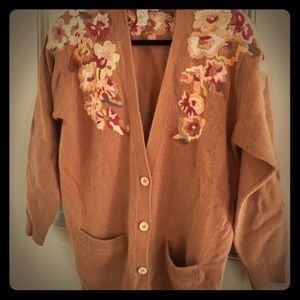 Beautiful vintage embroidered cardigan sweater.