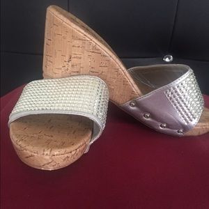 Summer slides with wedge style heel