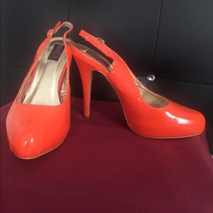 Orange Sling back heels