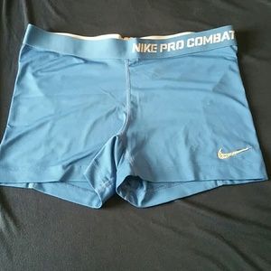 Royal blue Nike pro shorts with bling