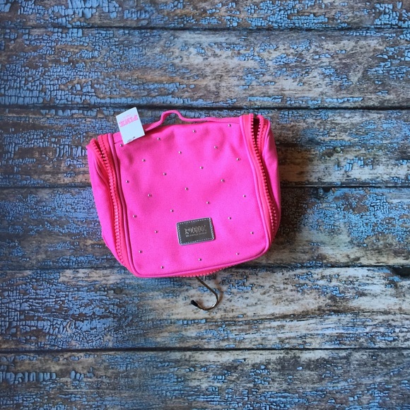 Pink travel makeup bag