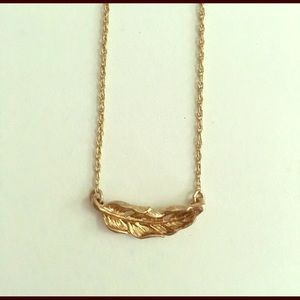 14k gold feather necklace