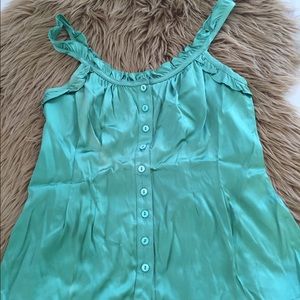 Nanette Lepore Green Silk Sleeveless Blouse 0
