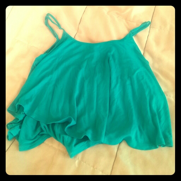 Turquoise crop top spaghetti strap