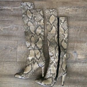 Python Snakeskin Thigh High / Over The Knee Boots