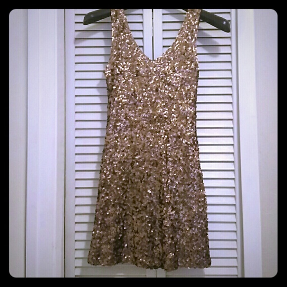 Copper Bronze sequin fitted dress