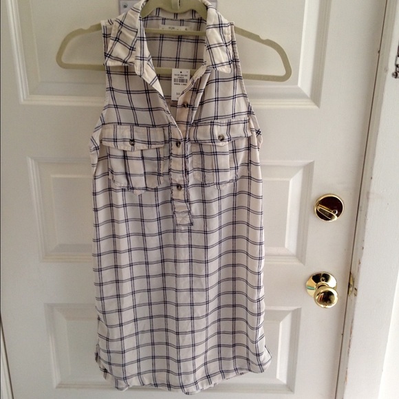 Sleeveless Plaid Shift Dress