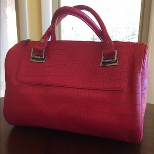Express Red Snakeskin Handbag