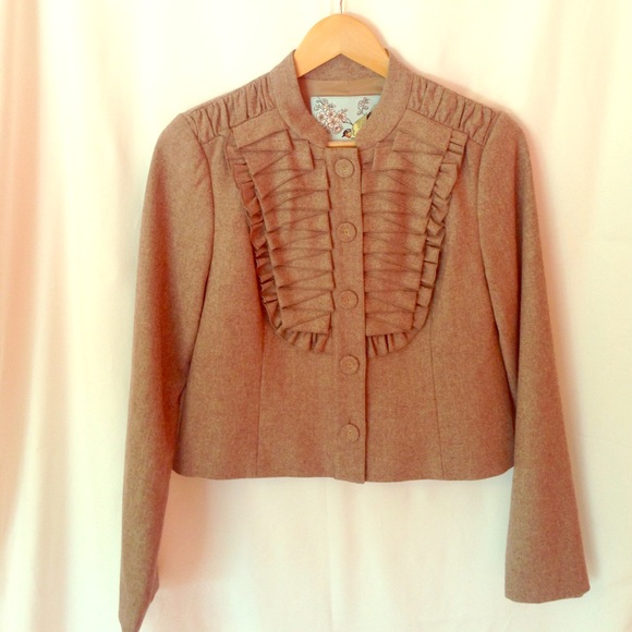 Anthropologie Jackets & Blazers - Anthro jacket with ruched, ruffle detail, NWT