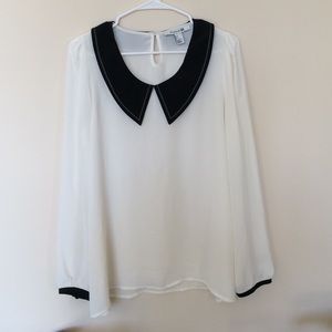 Sheer Blouse with Peter Pan Collar