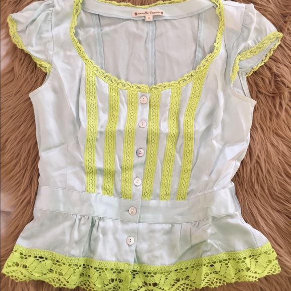 Nanette Lepore Lt Blue Corset type Blouse 2
