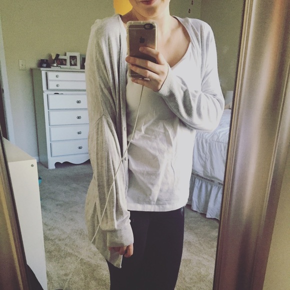 H & M long gray cardigan sweater
